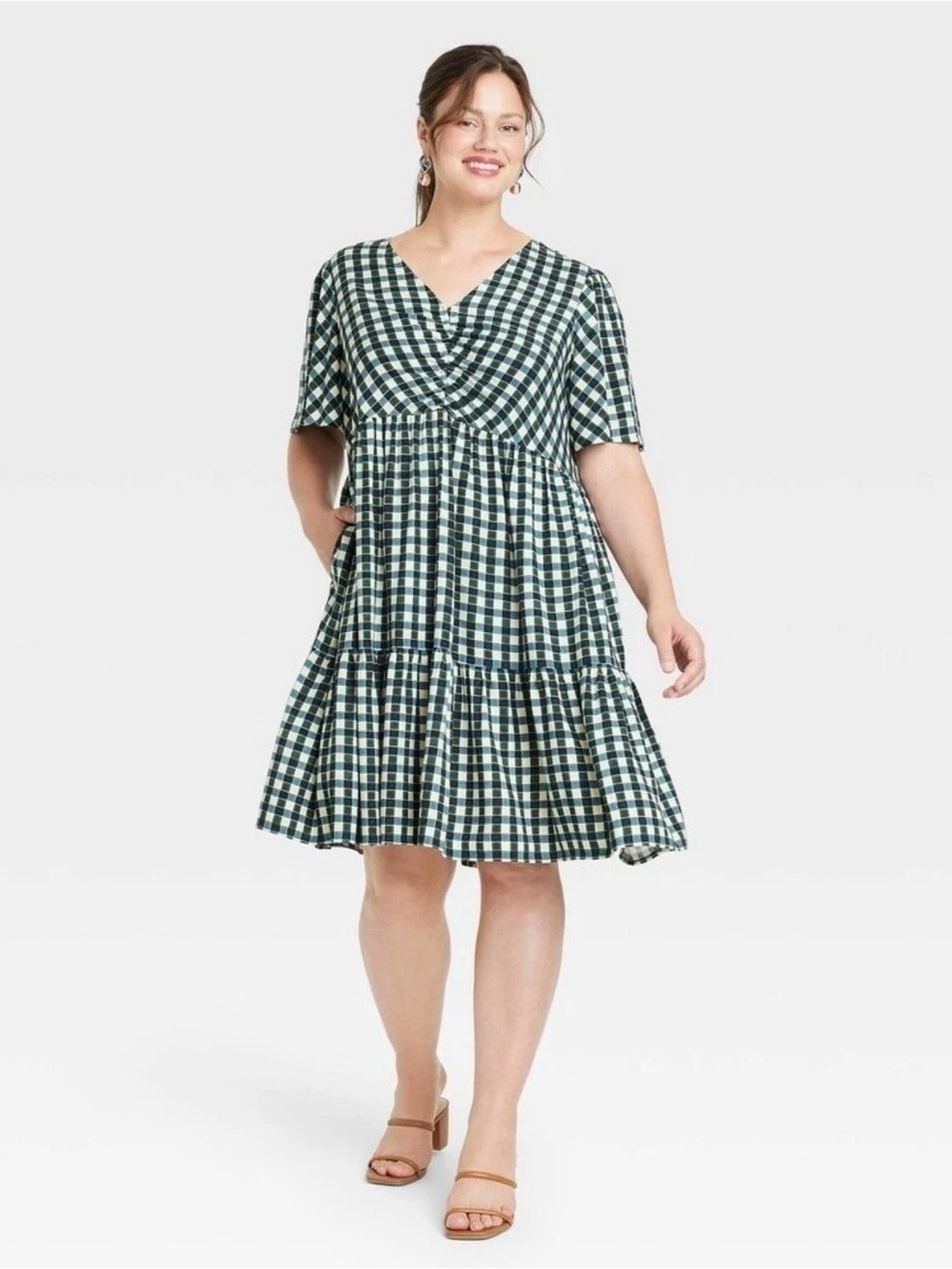 Ava & Viv Blue Gingham dress NWT